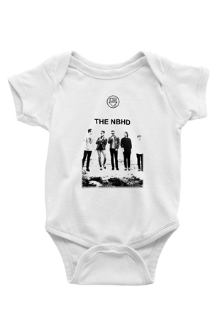 The Neighbourhood Baskılı Beyaz Unisex Bebek Body - Zıbın