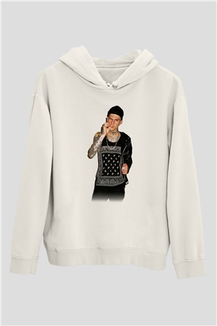 The Neighbourhood Beyaz Unisex Kapşonlu Sweatshirt