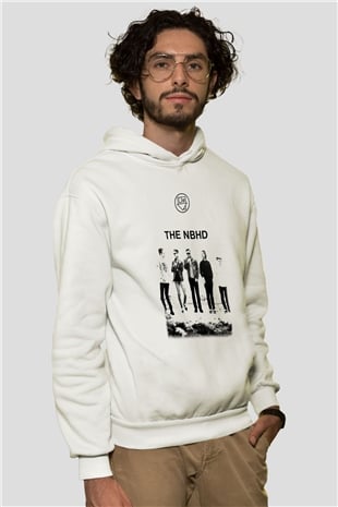 The Neighbourhood Beyaz Unisex Kapşonlu Sweatshirt
