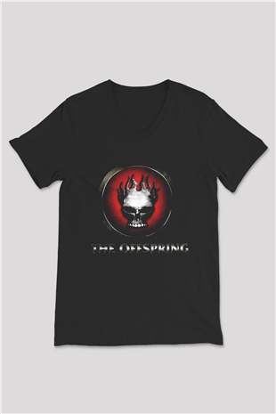 The Offspring Siyah Unisex V Yaka Tişört T-Shirt