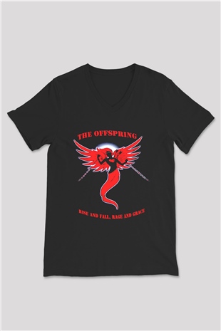 The Offspring Siyah Unisex V Yaka Tişört T-Shirt