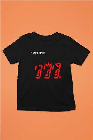 The Police Baskılı Siyah Unisex Çocuk Tişört
