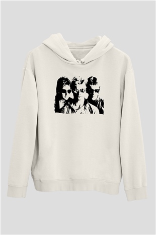 The Police Beyaz Unisex Kapüşonlu Sweatshirt