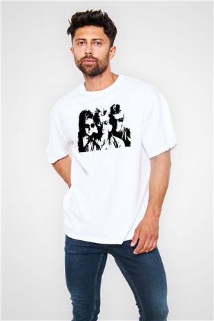 The Police Beyaz Oversize Tişört Oversize T-shirt - TişörtFabrikası