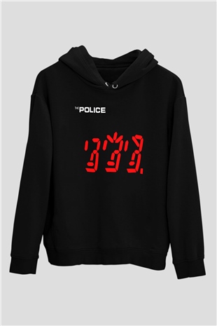 The Police Siyah Unisex Hoodie