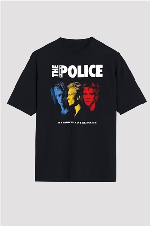 The Police Siyah Oversize Tişört Oversize T-shirt - TişörtFabrikası
