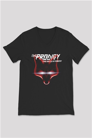 The Prodigy Siyah Unisex V Yaka Tişört T-Shirt