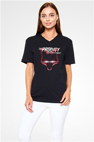The Prodigy Siyah Unisex V Yaka Tişört T-Shirt