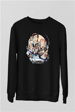The Real Ghostbusters Hayalet Avcıları Siyah Unisex  Sweatshirt