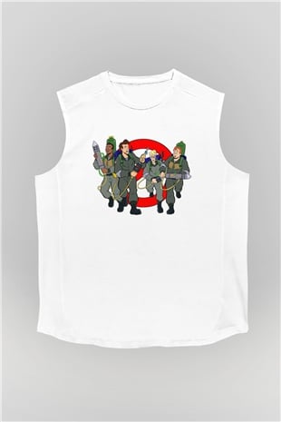 The Real Ghostbusters Hayalet Avcıları Beyaz Unisex Kolsuz Tişört