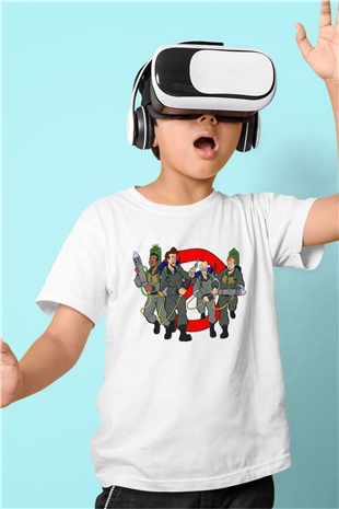 The Real Ghostbusters Hayalet Avcıları Baskılı Beyaz Unisex Çocuk Tişört