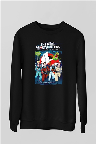 The Real Ghostbusters Hayalet Avcıları Siyah Unisex  Sweatshirt