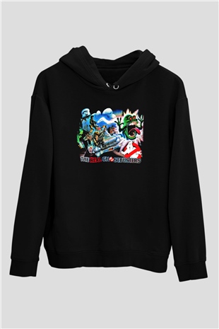The Real Ghostbusters Hayalet Avcıları Siyah Unisex Kapüşonlu Sweatshirt