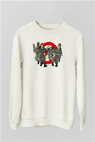 The Real Ghostbusters Hayalet Avcıları Beyaz Unisex Sweatshirt