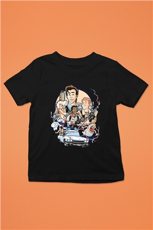 The Real Ghostbusters Hayalet Avcıları Siyah Unisex  Çocuk Tişört
