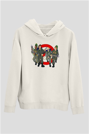 The Real Ghostbusters Hayalet Avcıları Beyaz Unisex Kapşonlu Sweatshirt