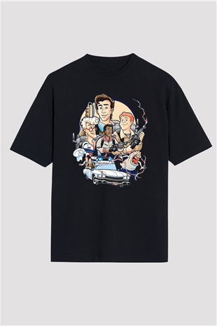 The Real Ghostbusters Hayalet Avcıları Siyah Oversize Tişört