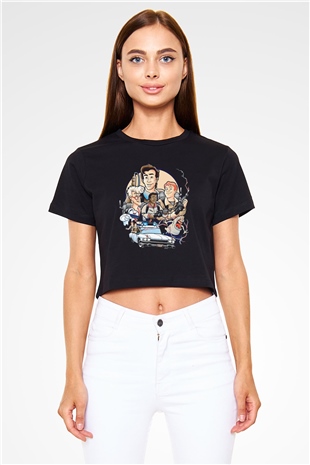 The Real Ghostbusters Hayalet Avcıları Siyah   Crop Top Tişört
