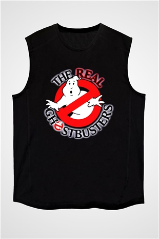 The Real Ghostbusters Hayalet Avcıları Siyah Unisex  Kolsuz Tişört
