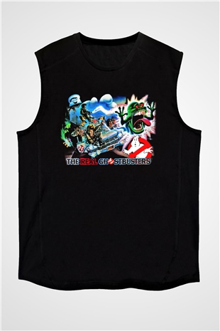 The Real Ghostbusters Hayalet Avcıları Siyah Unisex Kolsuz Tişört