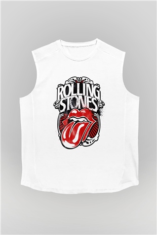 The Rolling Stones Logo Beyaz Unisex Kolsuz Tişört