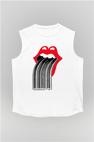 The Rolling Stones Logo Beyaz Unisex Kolsuz Tişört