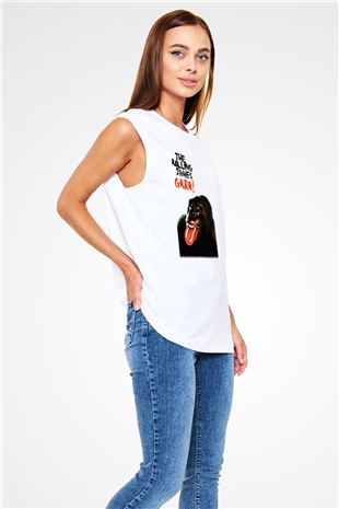 The Rolling Stones Logo Beyaz Unisex Kolsuz Tişört