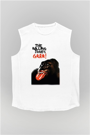 The Rolling Stones Logo Beyaz Unisex Kolsuz Tişört