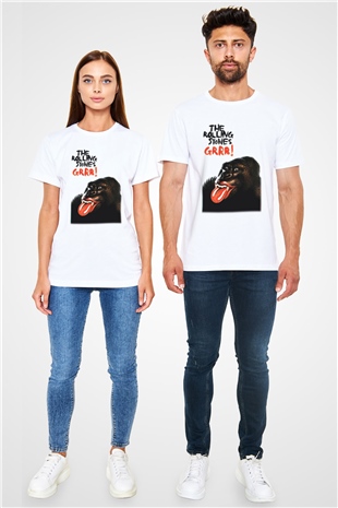 The Rolling Stones Logo Beyaz Unisex Tişört T-Shirt - TişörtFabrikası