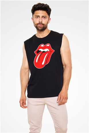 The Rolling Stones Logo Siyah Unisex Kolsuz Tişört