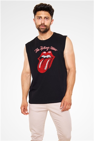 The Rolling Stones Logo Siyah Unisex Kolsuz Tişört