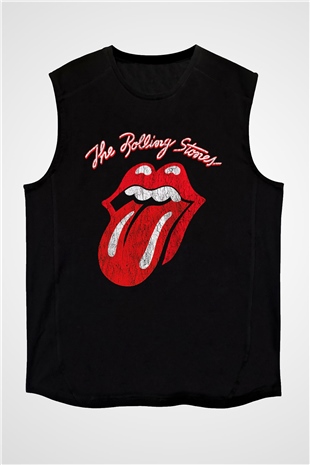 The Rolling Stones Logo Siyah Unisex Kolsuz Tişört