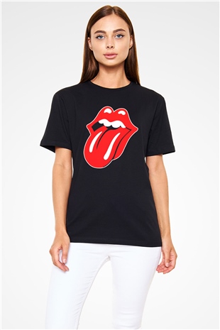 The Rolling Stones Logo Siyah Unisex Tişört T-Shirt - TişörtFabrikası
