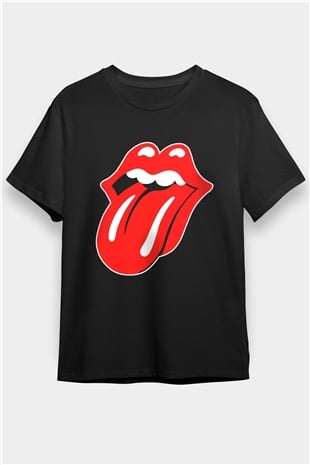 The Rolling Stones Logo Siyah Unisex Tişört T-Shirt - TişörtFabrikası