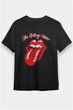 The Rolling Stones Logo Siyah Unisex Tişört T-Shirt - TişörtFabrikası