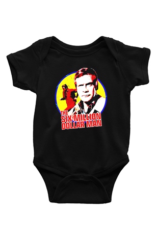 The Six Million Man Dollar Siyah Bebek Body - Zıbın