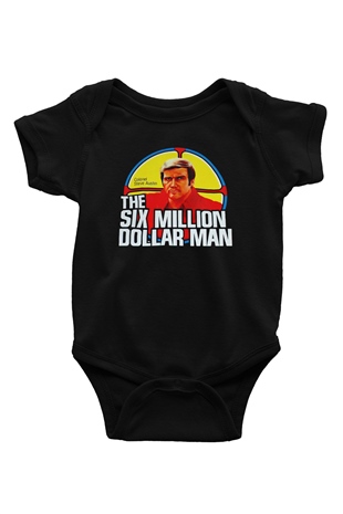The Six Million Man Dollar Siyah Bebek Body - Zıbın