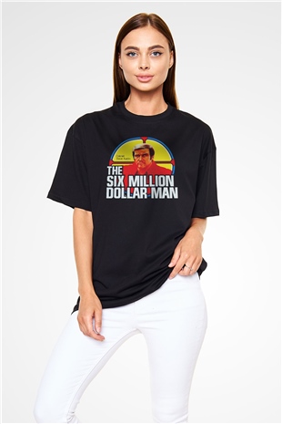 The Six Million Man Dollar Siyah Oversize Tişört