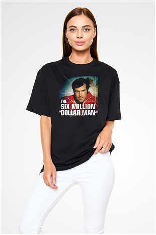 The Six Million Man Dollar Siyah Oversize Tişört