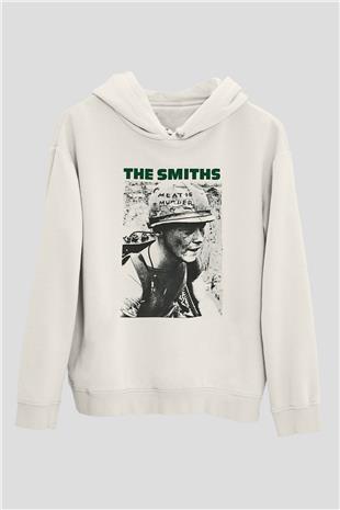The Smiths Baskılı Beyaz Unisex Kapüşonlu Sweatshirt
