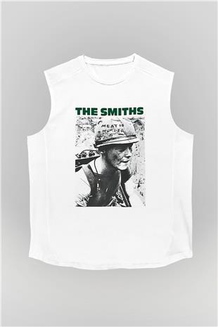 The Smiths Baskılı Beyaz Unisex Kolsuz Tişört - Tshirt