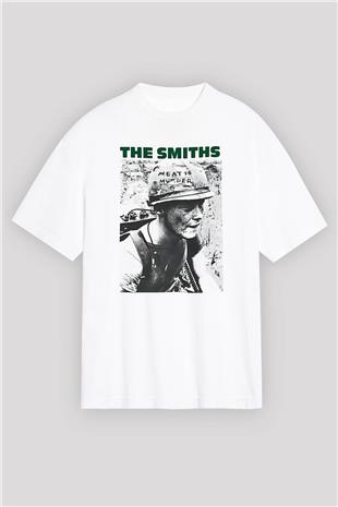 The Smiths Baskılı Beyaz Unisex Oversize Tişört - Tshirt