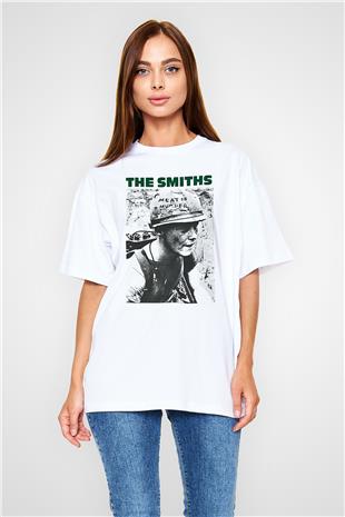 The Smiths Baskılı Beyaz Unisex Oversize Tişört - Tshirt