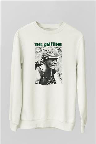 The Smiths Baskılı Beyaz Unisex Sweatshirt
