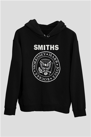 The Smiths Baskılı Unisex Siyah Kapüşonlu Sweatshirt