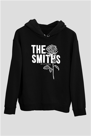 The Smiths Baskılı Unisex Siyah Kapüşonlu Sweatshirt