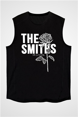 The Smiths Baskılı Unisex Siyah Kolsuz Tişört - Tshirt