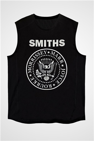 The Smiths Baskılı Unisex Siyah Kolsuz Tişört - Tshirt