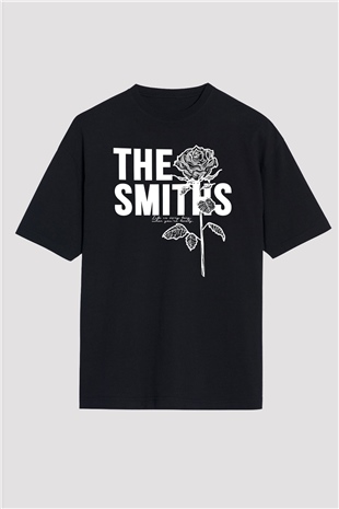 The Smiths Baskılı Unisex Siyah Oversize Tişört - Tshirt