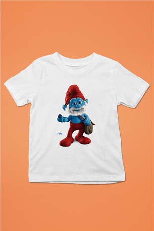 The Smurfs Şirinler Baskılı Beyaz Unisex Çocuk Tişört